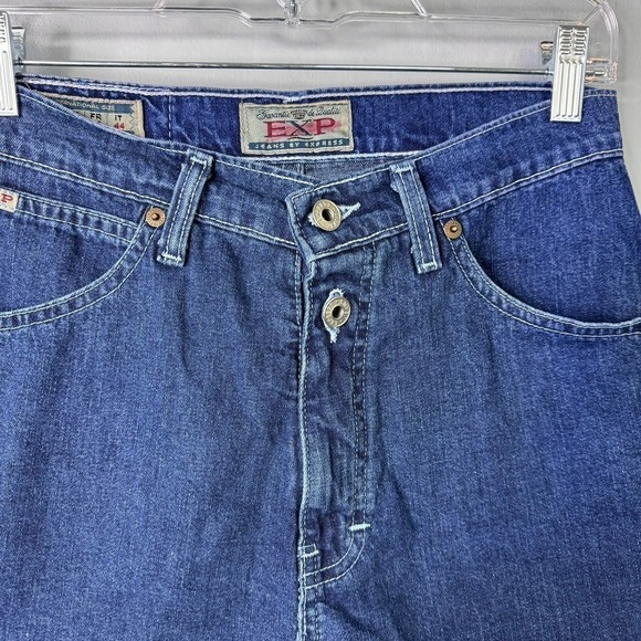 VTG EXP Express Jeans 90s High Waisted Mom Shorts Dark Wash Denim Juniors' 9/10 - Picture 5 of 12